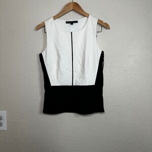 White House Black Market 4 Colorblock Bodice Top Sleeveless Minimalist Preppy